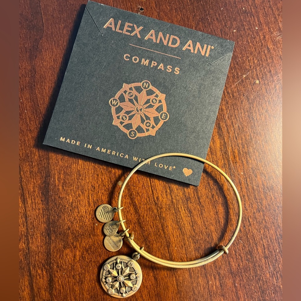 Alex and Ani gold compass bracelet
